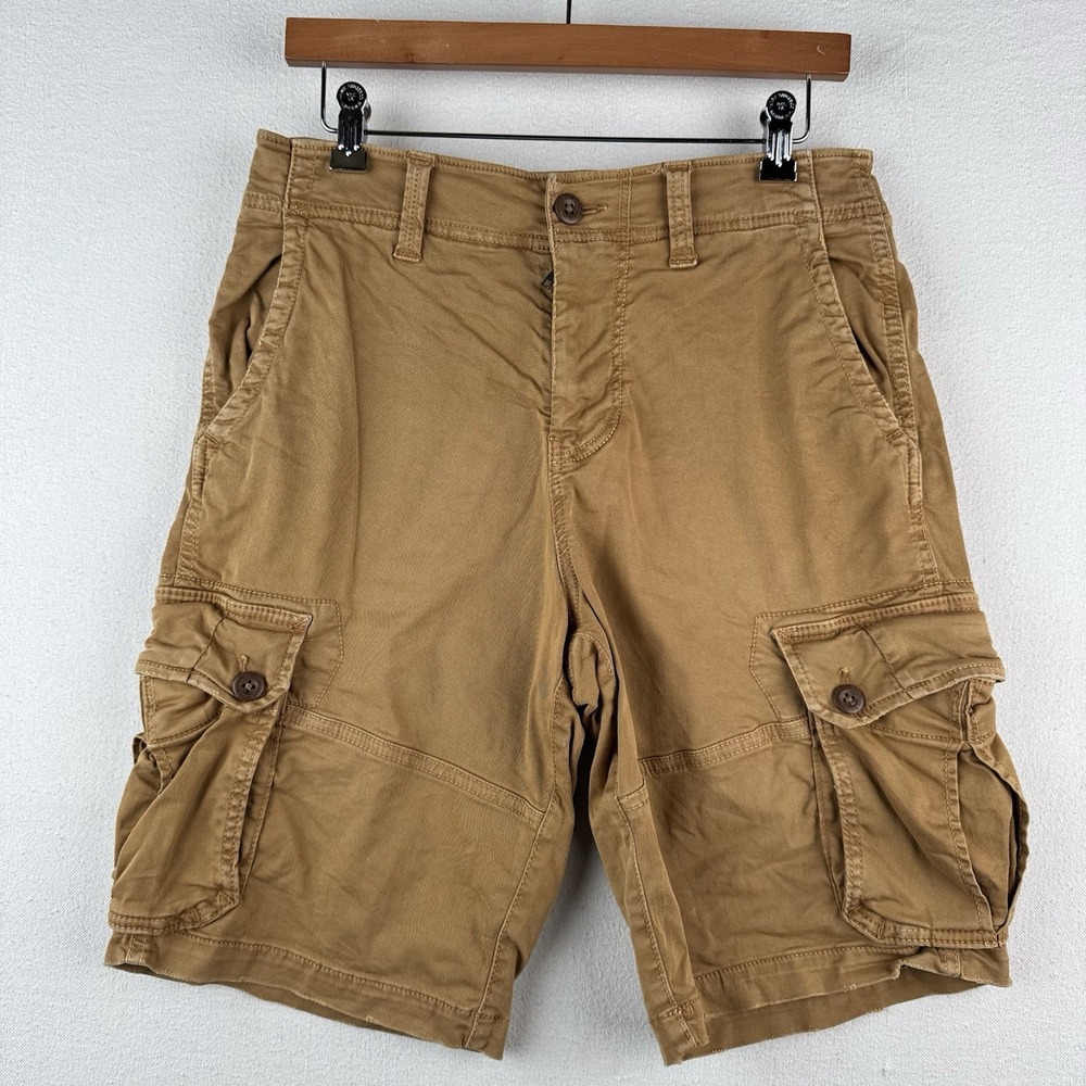 American Eagle Men's 30 Tan Extreme Flex‎ Cargo Shorts 10" Length